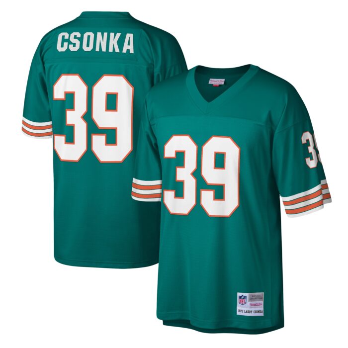 Men’s Miami Dolphins Larry Csonka Mitchell & Ness Aqua Legacy Replica Jersey