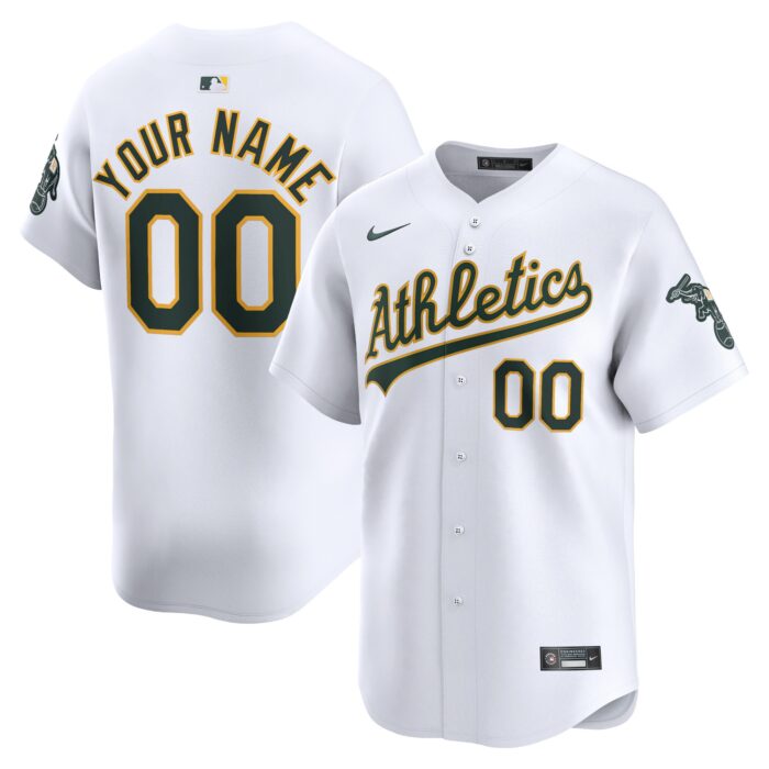 Men’s Oakland Athletics Nike White Home Limited Custom Jersey