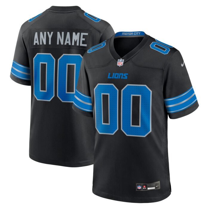 Men’s Detroit Lions Nike Black Alternate Custom Game Jersey