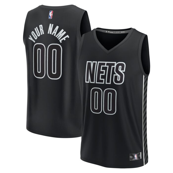 Men’s Brooklyn Nets Fanatics Black Custom Fast Break Jersey – Statement Edition
