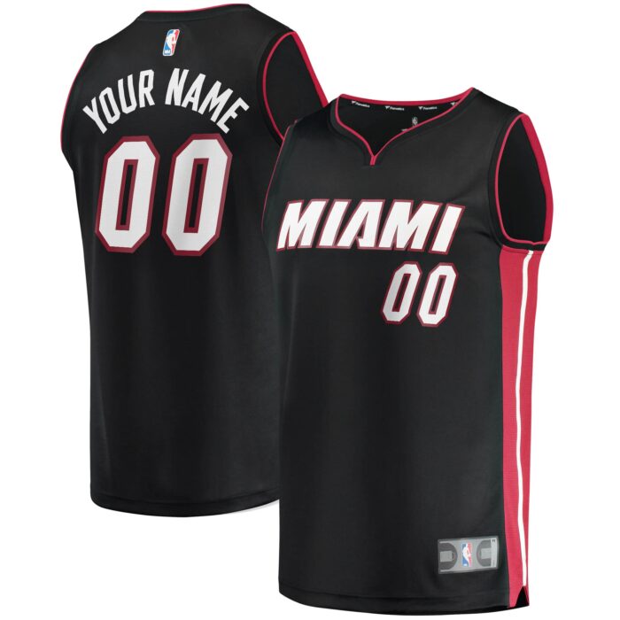 Men’s Miami Heat Fanatics Black Fast Break Custom Replica Jersey – Icon Edition