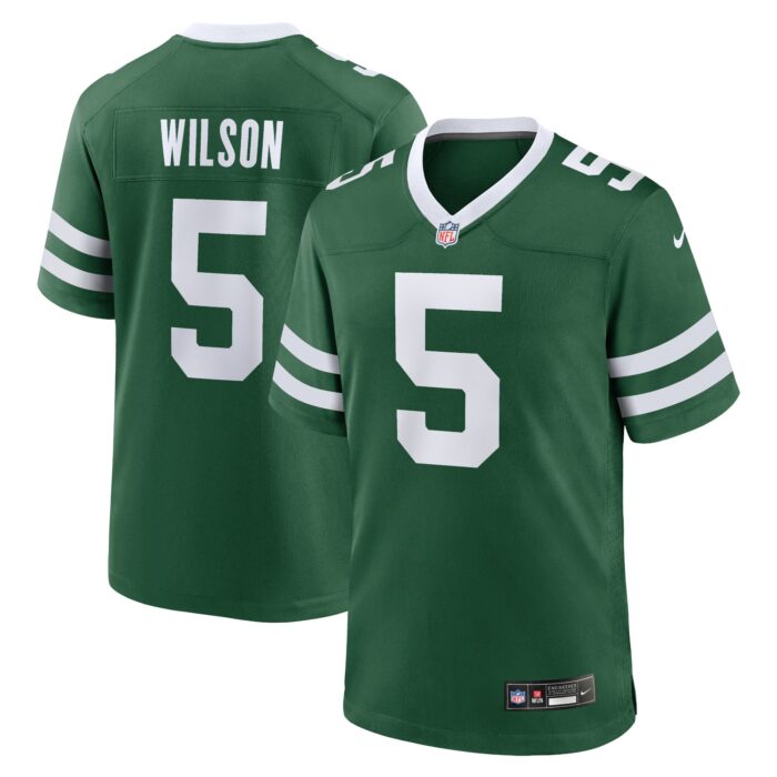 Men’s New York Jets Garrett Wilson Nike Legacy Green Game Jersey