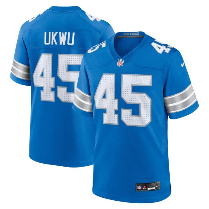 Men’s Detroit Lions Isaac Ukwu Nike Blue Game Jersey