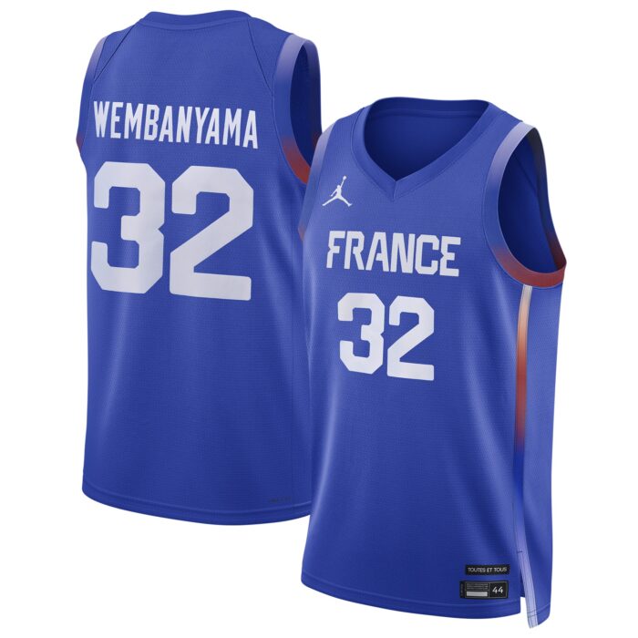 Men’s France Basketball Victor Wembanyama Jordan Brand Royal 2024 Summer Olympics Player Limited Basketball Jersey