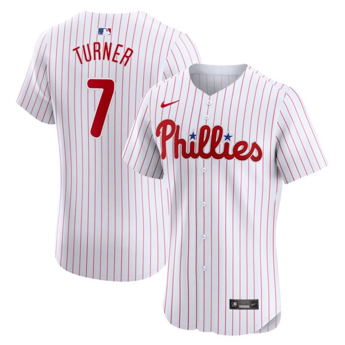 Men’s Philadelphia Phillies Trea Turner Nike White Home Elite Jersey
