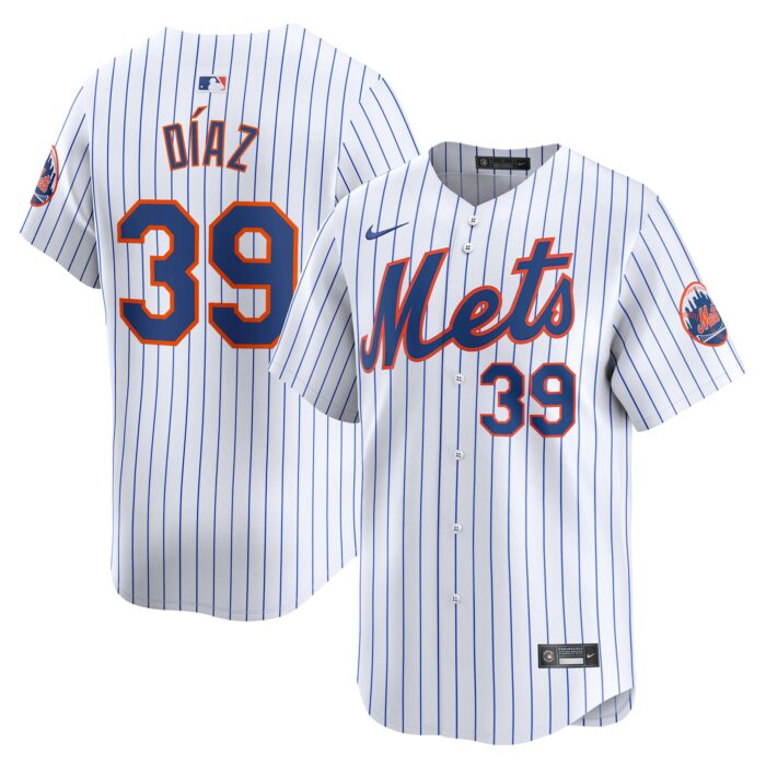 Men’s New York Mets Edwin Diaz Nike White Home Limited Player Jersey