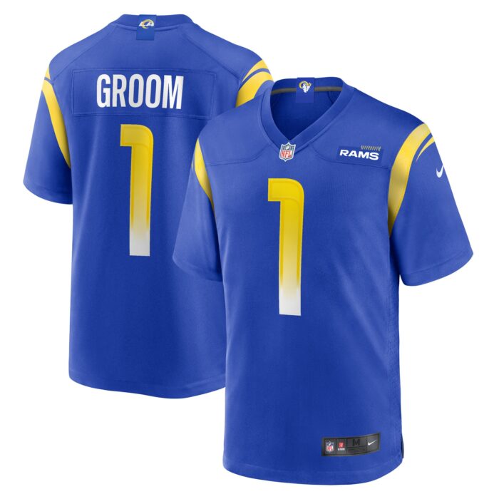 Men’s Los Angeles Rams Number 1 Groom Nike Royal Game Jersey
