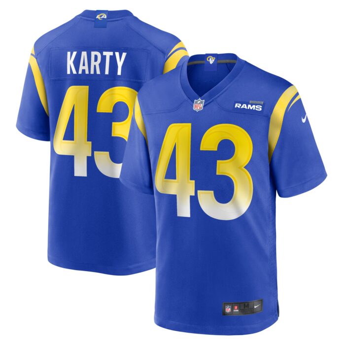 Men’s Los Angeles Rams Joshua Karty Nike Royal Team Game Jersey