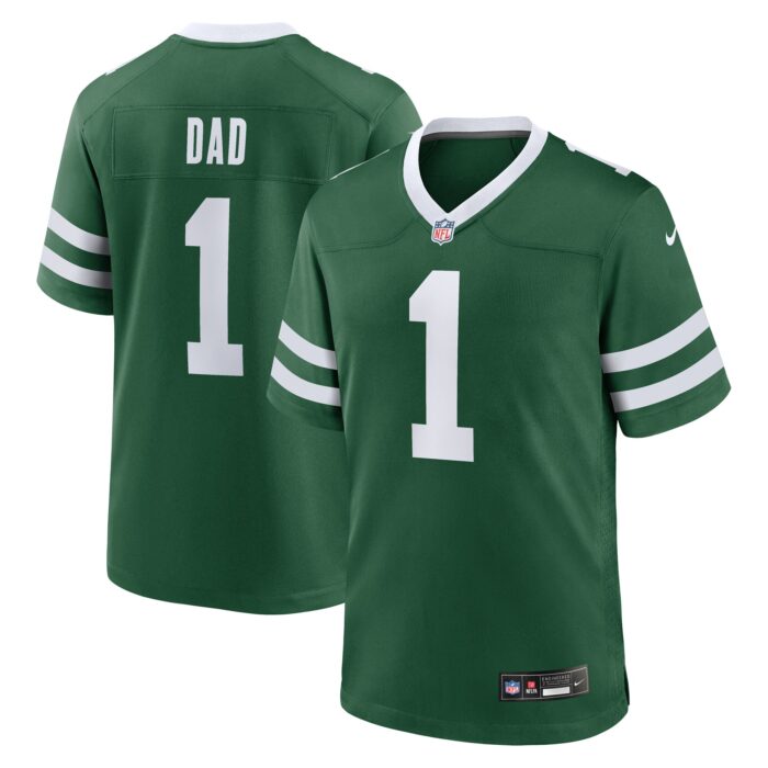 Men’s New York Jets Nike Legacy Green #1 Dad Game Jersey