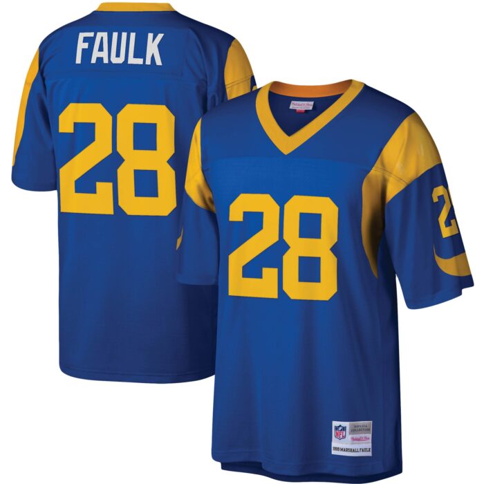 Men’s Los Angeles Rams Marshall Faulk Mitchell & Ness Royal Legacy Replica Jersey
