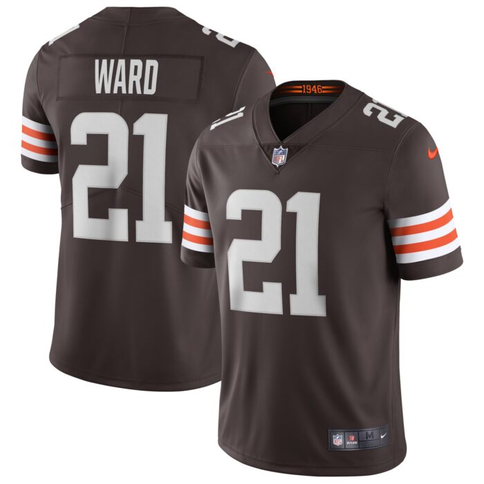Men’s Cleveland Browns Denzel Ward Nike Brown Vapor Limited Jersey