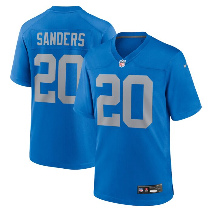 Men’s Detroit Lions Barry Sanders Nike Blue Alternate Game Jersey