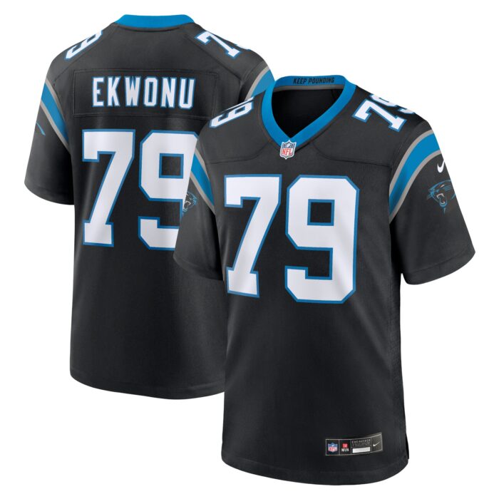 Men’s Carolina Panthers Ikem Ekwonu Nike Black Game Jersey