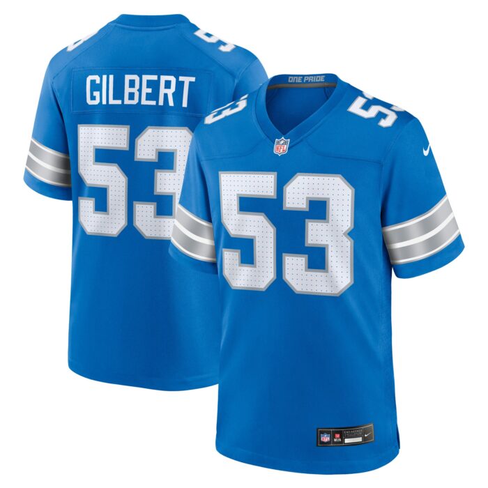 Men’s Detroit Lions DaRon Gilbert Nike Blue Game Jersey