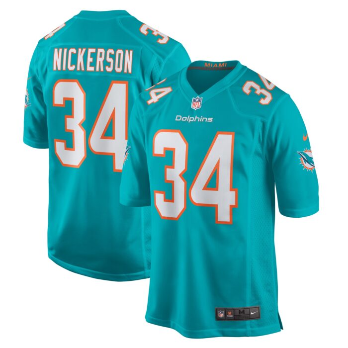 Men’s Miami Dolphins Parry Nickerson Nike Aqua Team Game Jersey