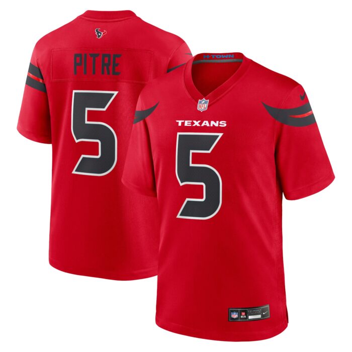 Men’s Houston Texans Jalen Pitre Nike Red Alternate Game Jersey