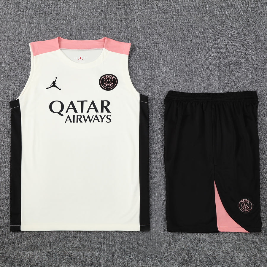 Kit Tank Top + Shorts PSG White/Black/Pink Training 25/26