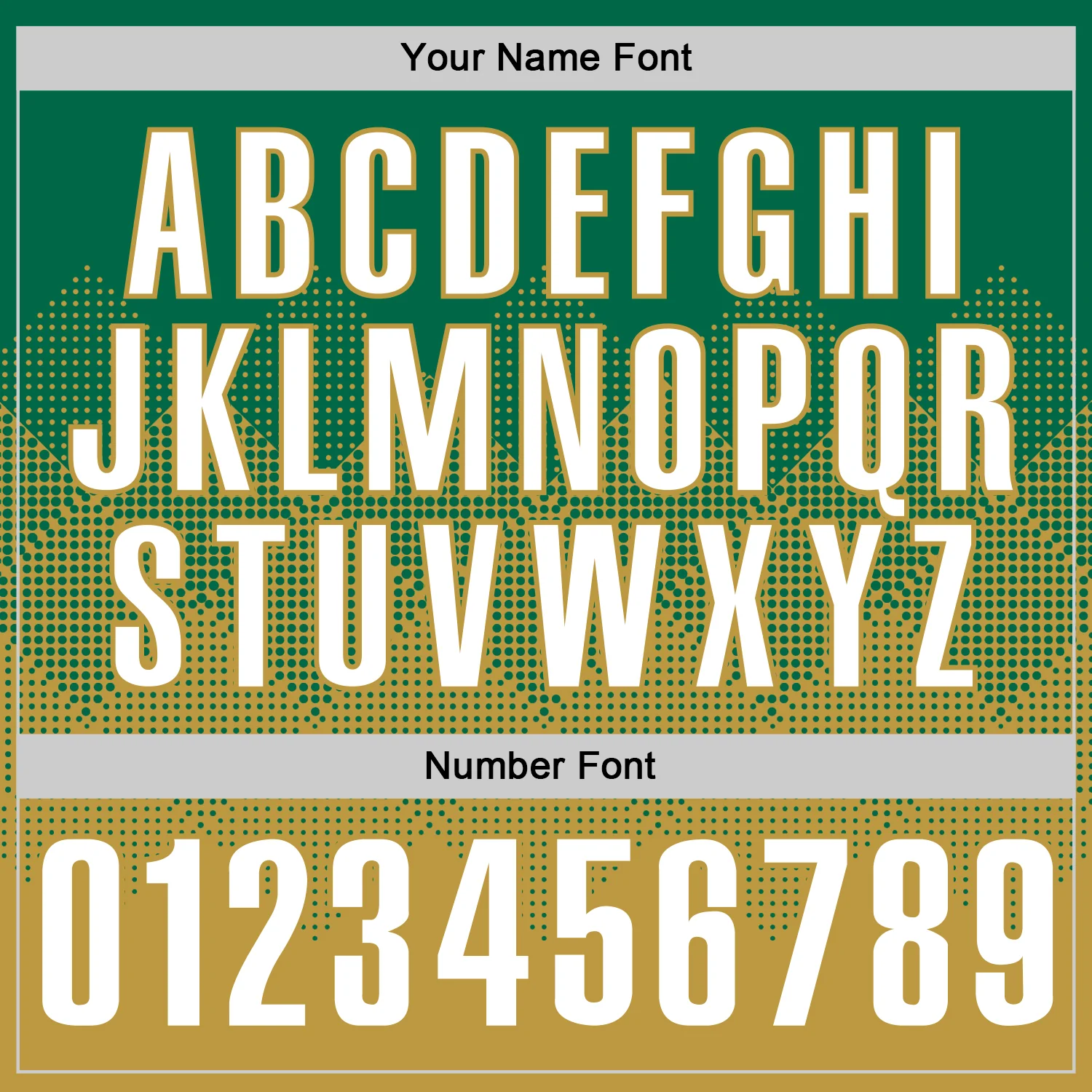 Custom Kelly Green White-Old Gold 3D Gradient Square Shape Performance Polo Shirt