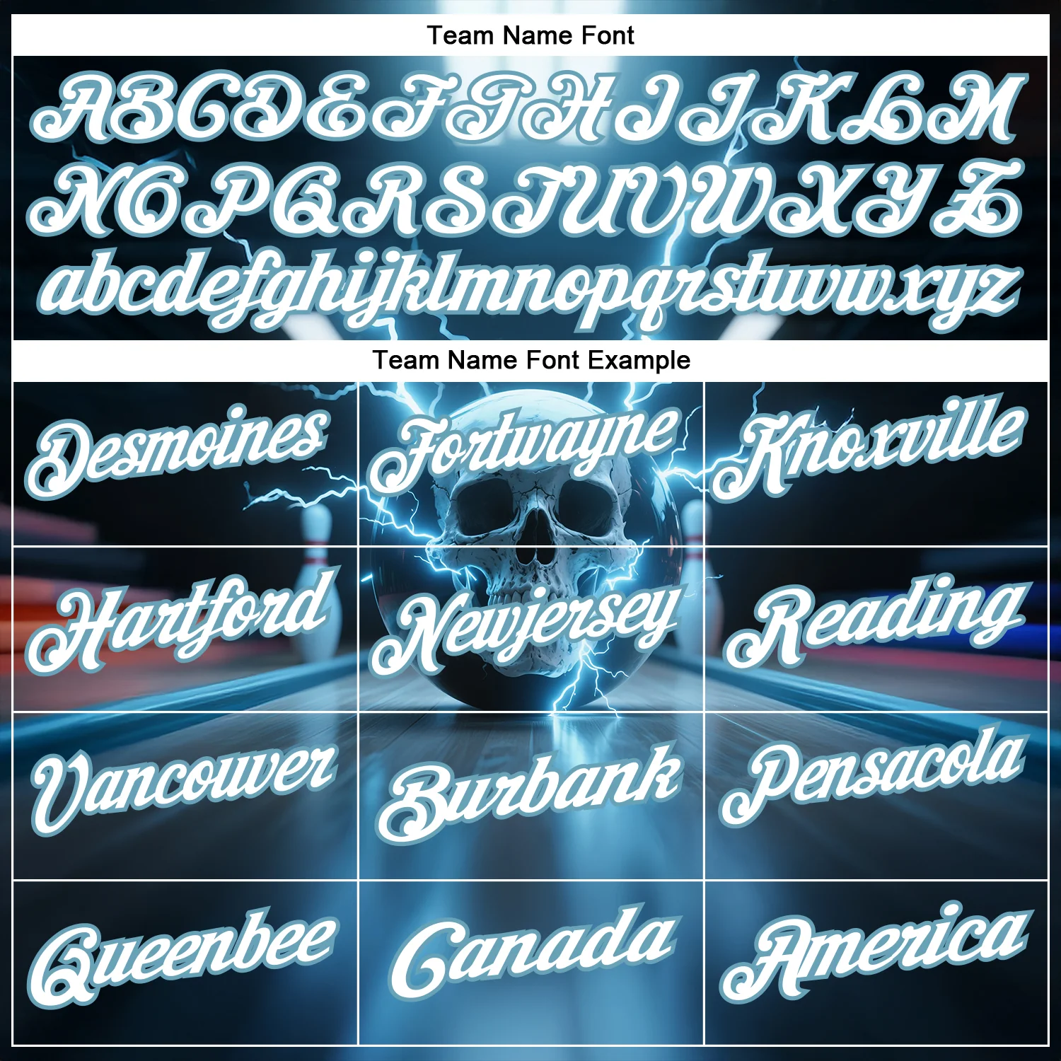 Custom Shadow Blue White 3D Lightning Skull Bowling Performance Polo Shirt