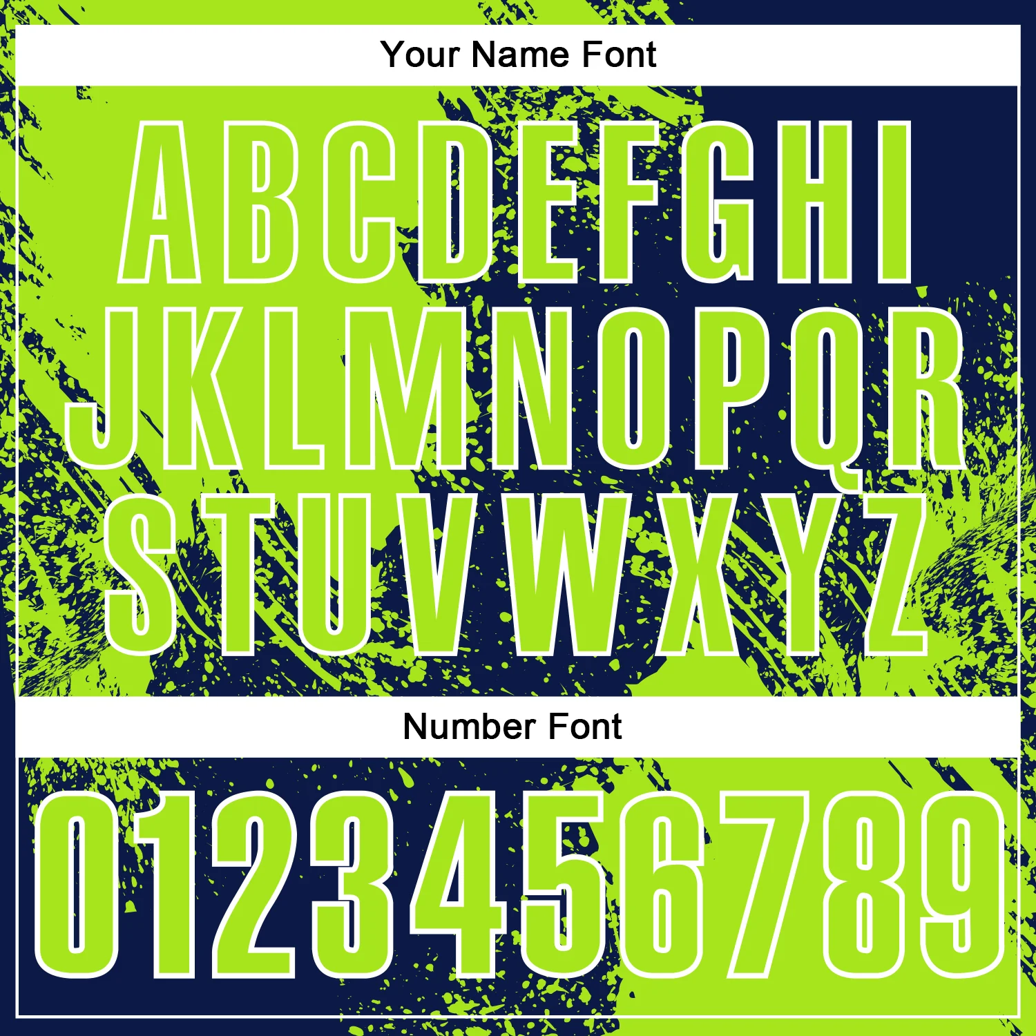 Custom Neon Green Navy-White 3D Pattern Design Abstract Brush Stroke Performance Polo Shirt