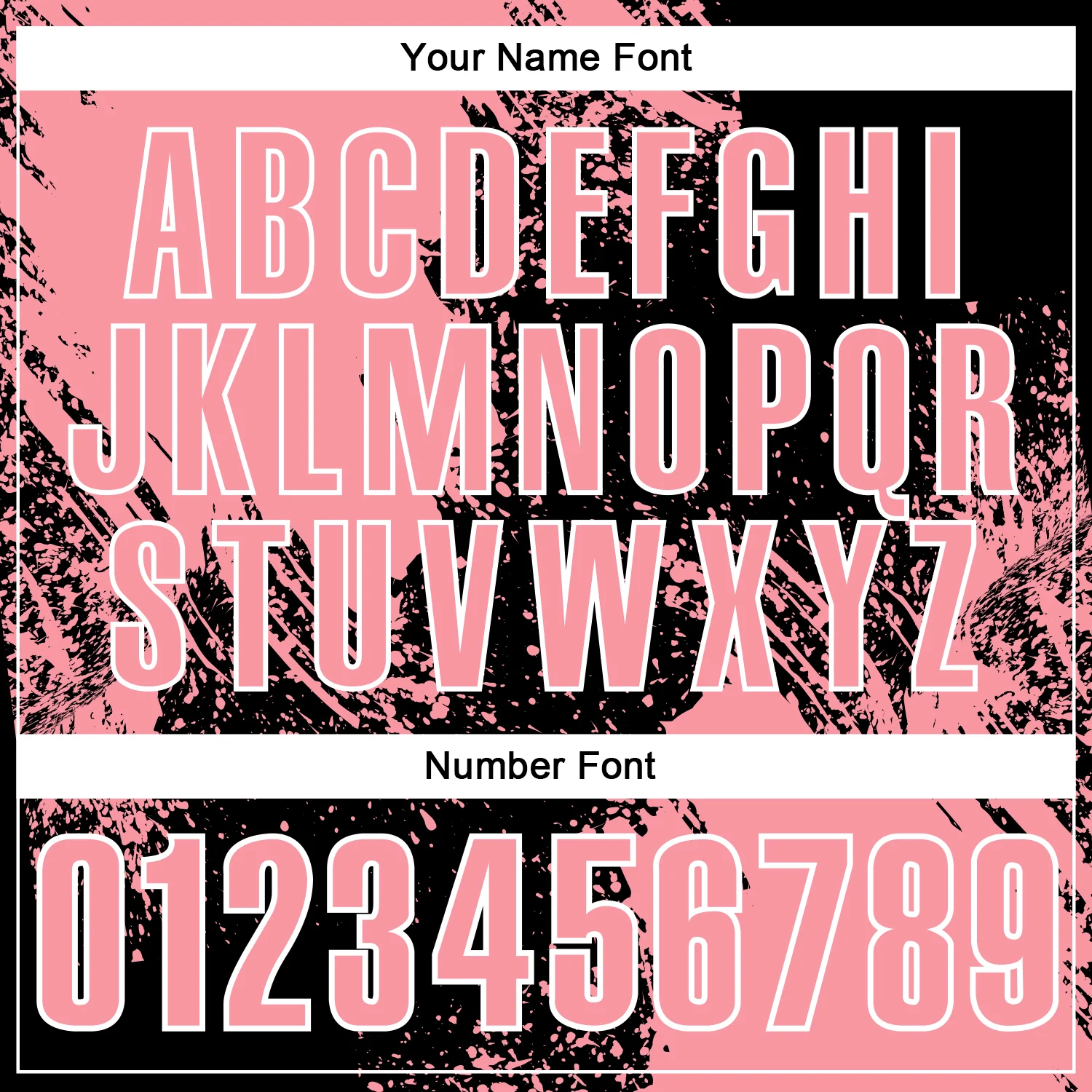 Custom Medium Pink Black-White 3D Pattern Design Abstract Brush Stroke Performance Polo Shirt