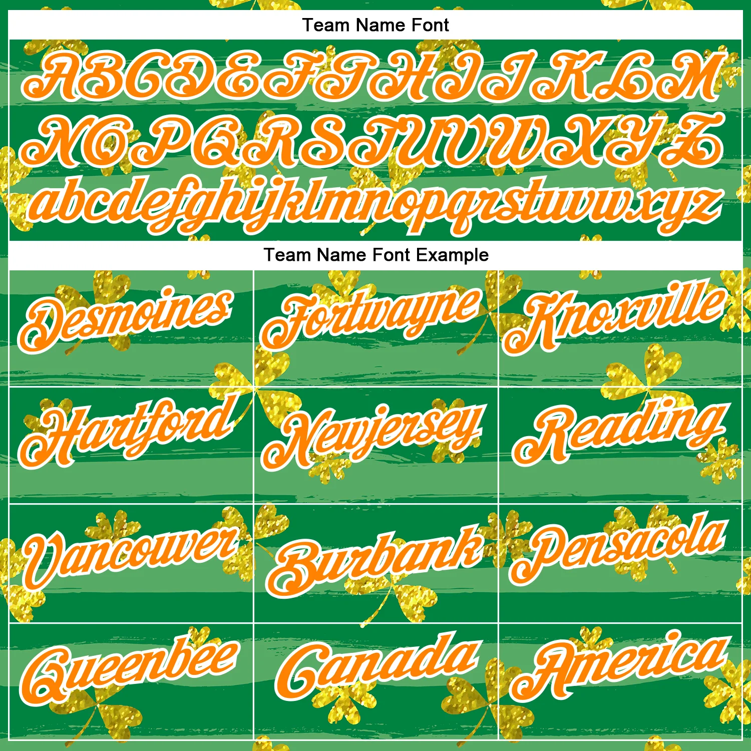 Custom Kelly Green Bay Orange-White 3D St. Patrick's Day Shamrock Performance Polo Shirt