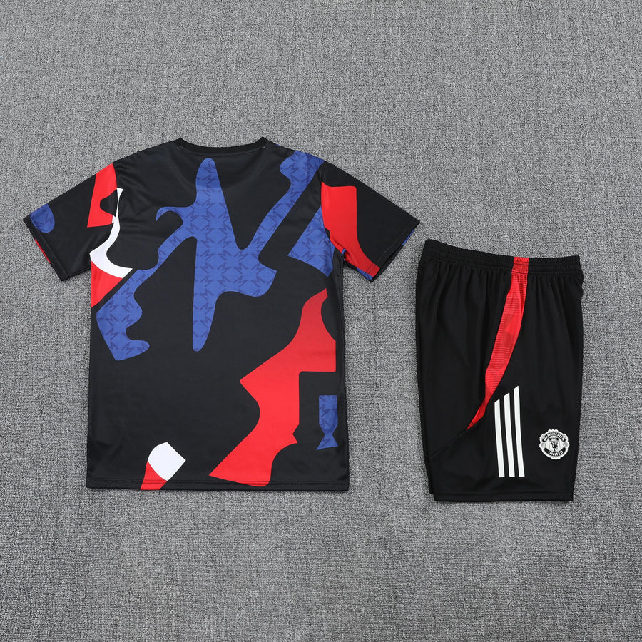 Kit Shirt + Shorts Manchester United Black/Blue/Red Training 25/26