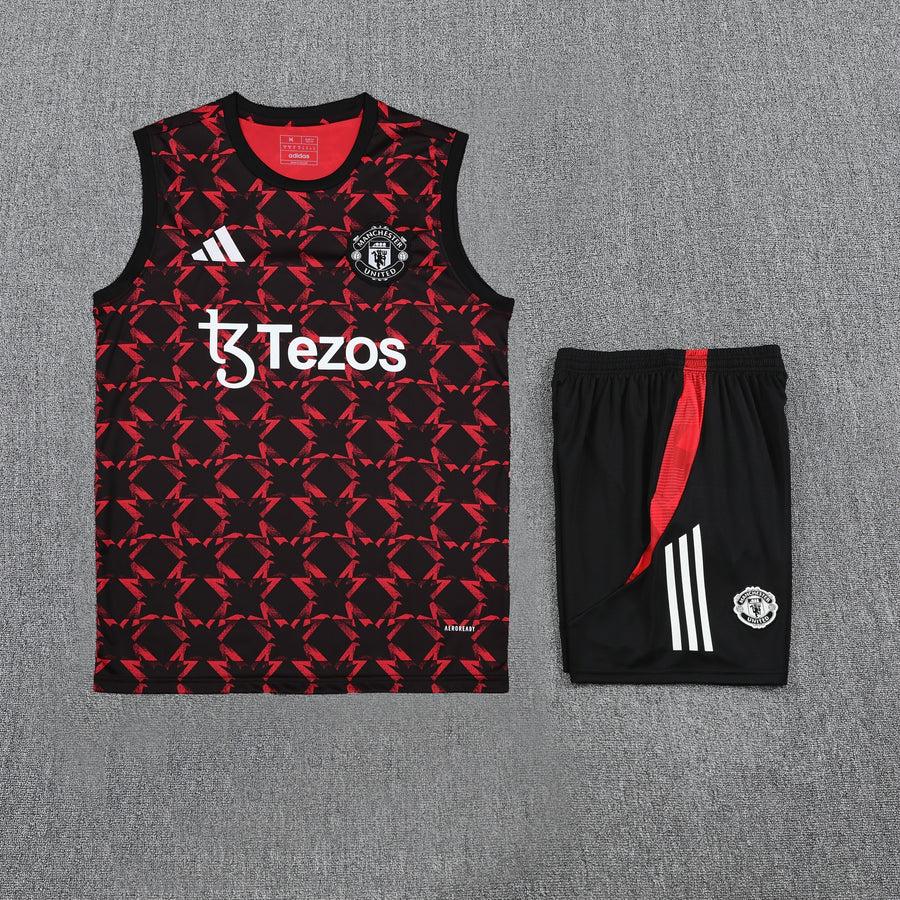 Kit Tank Top + Shorts Manchester United Black/Red Training 25/26