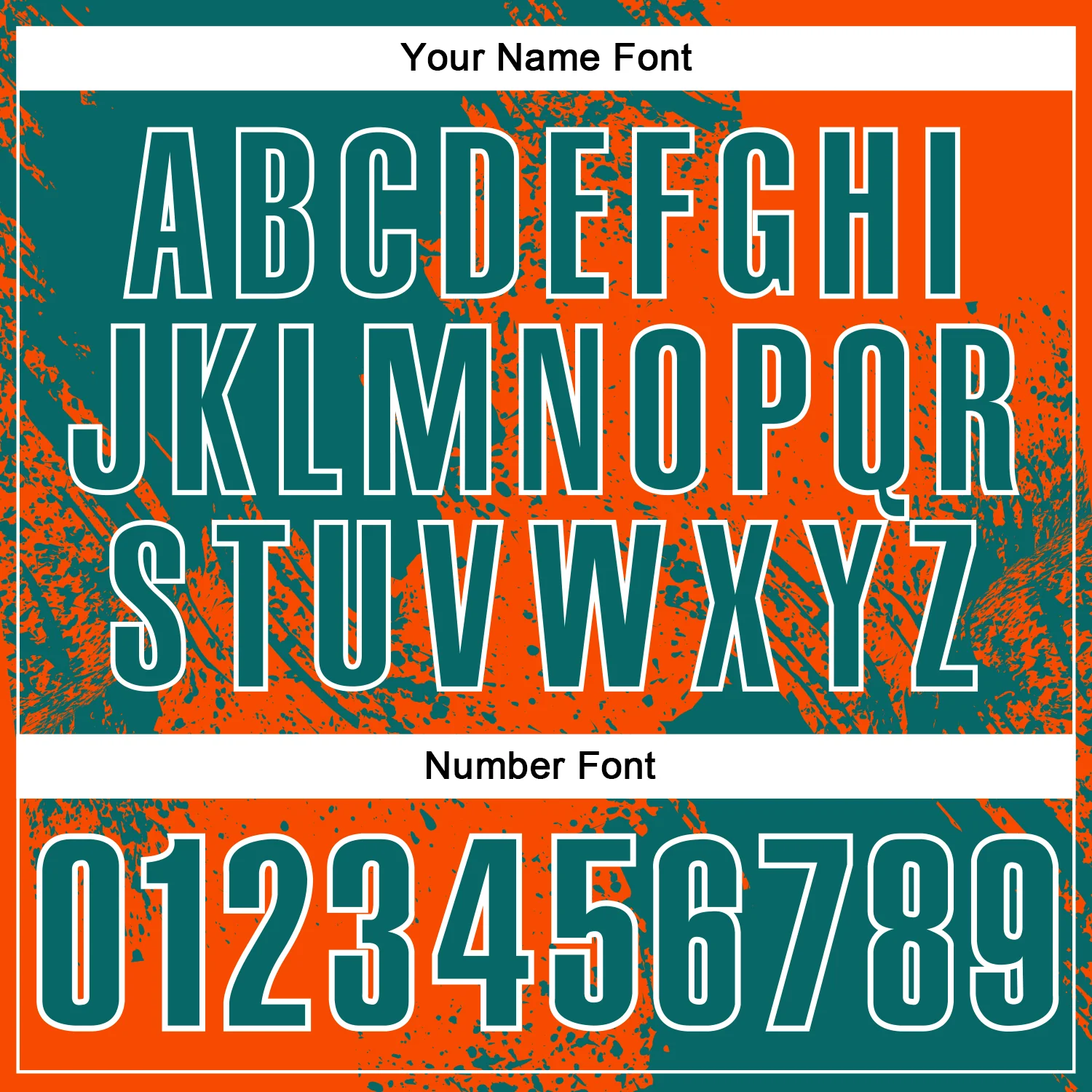 Custom Teal Orange-White 3D Pattern Design Abstract Brush Stroke Performance Polo Shirt