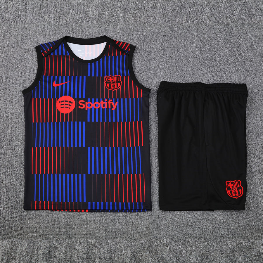 Kit Tank Top + Shorts Barcelona Red/Blue/Black Training 25/26