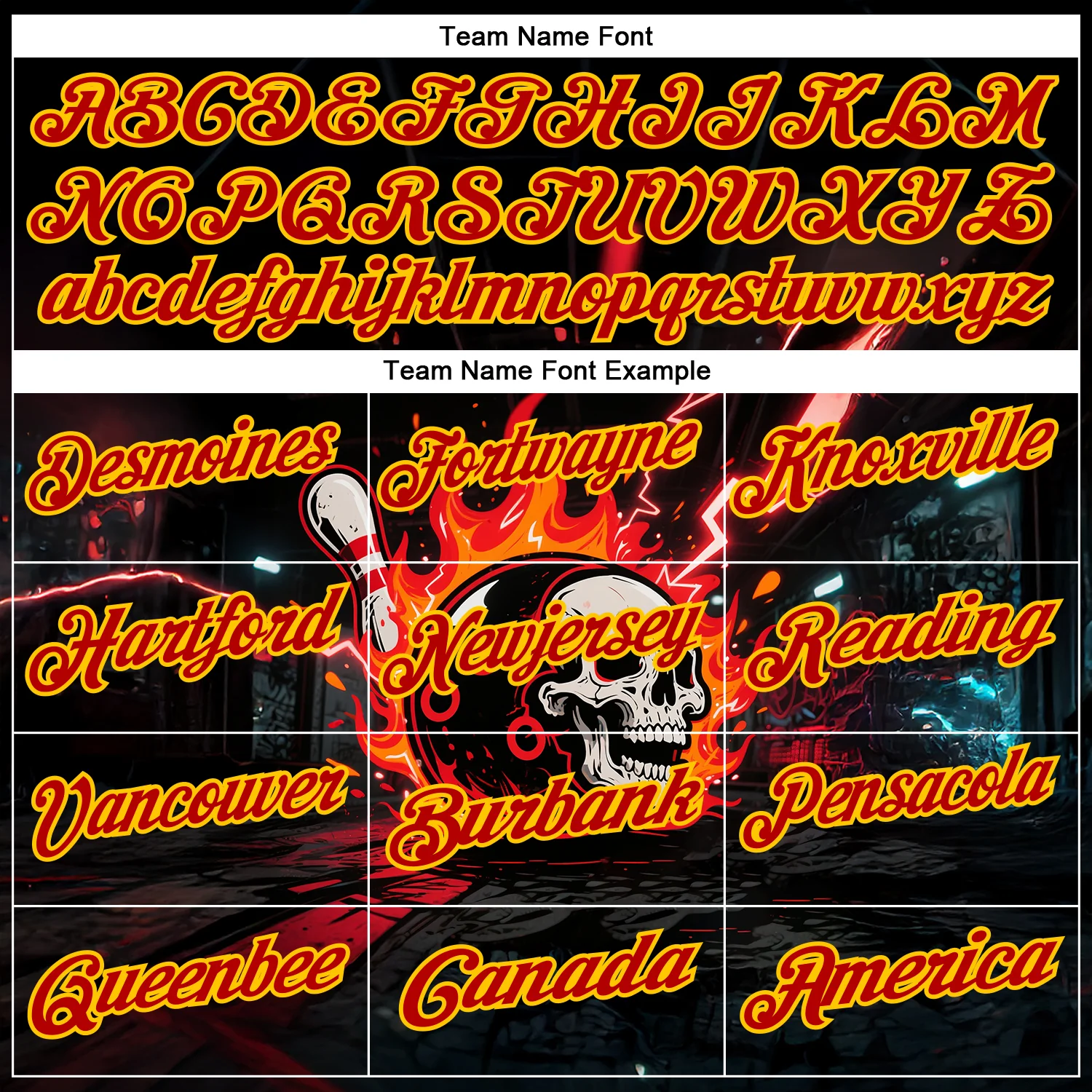 Custom Black Red-Yellow 3D Flame Skull Bowling Performance Polo Shirt