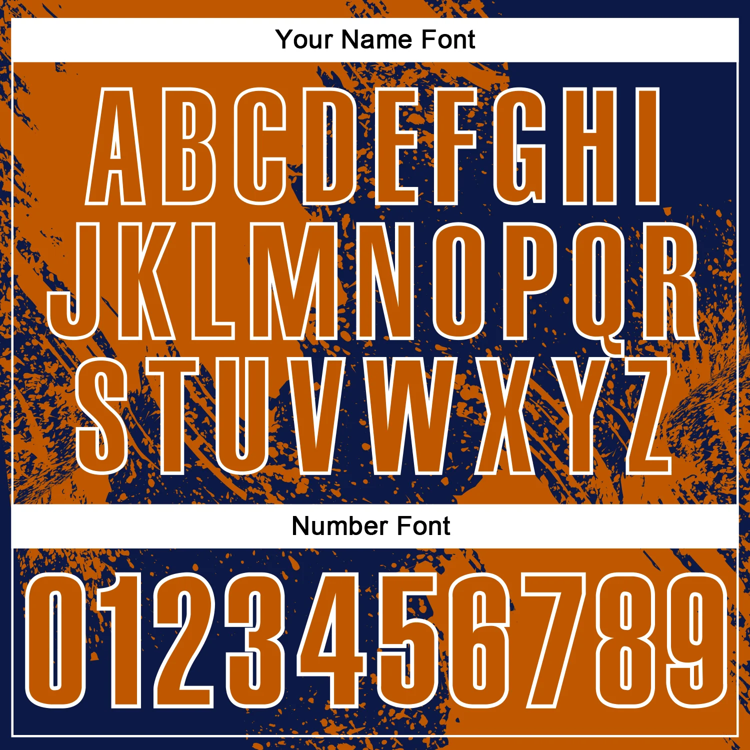 Custom Texas Orange Navy-White 3D Pattern Design Abstract Brush Stroke Performance Polo Shirt