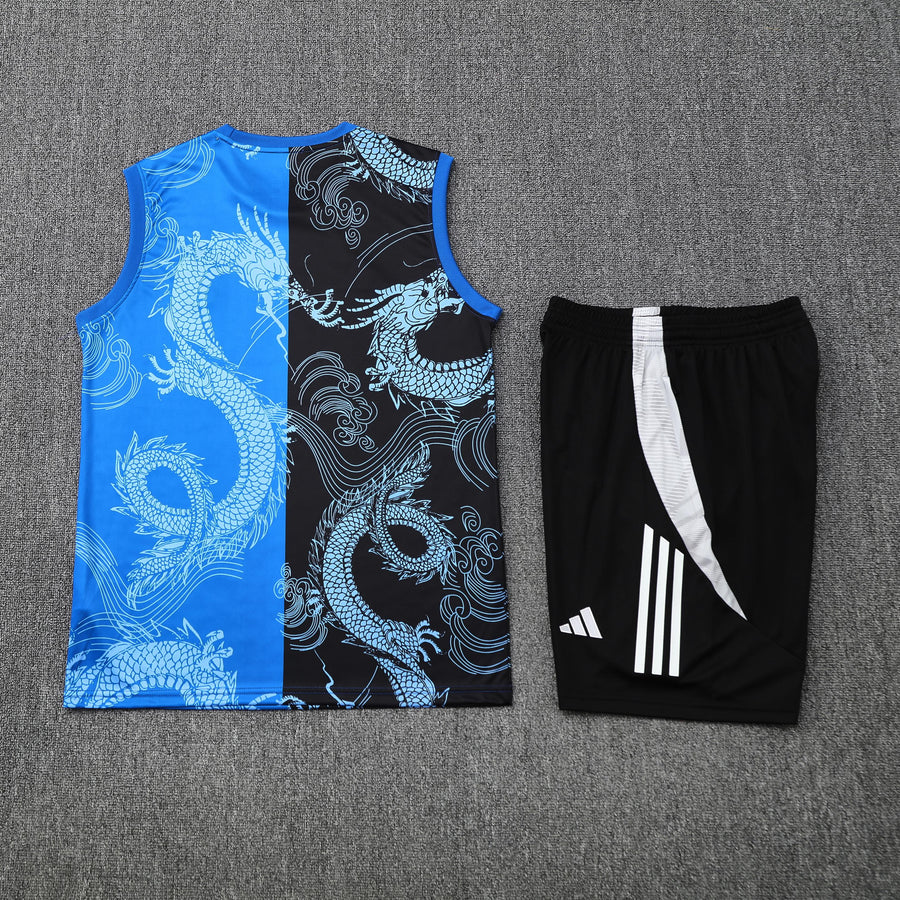 Kit Tank Top + Shorts Real Madrid Black/Blue Training 25/26