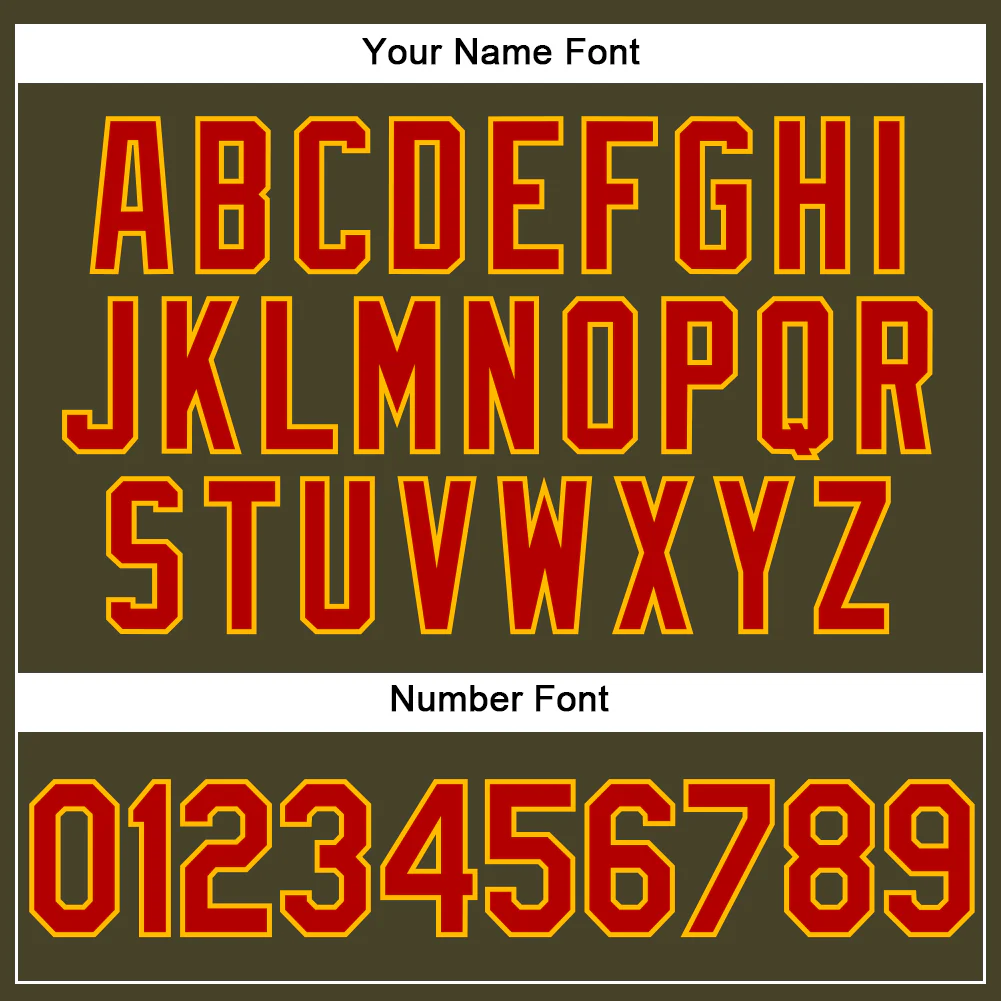 Custom Olive Red-Gold Performance Vapor Salute To Service Golf Polo Shirt