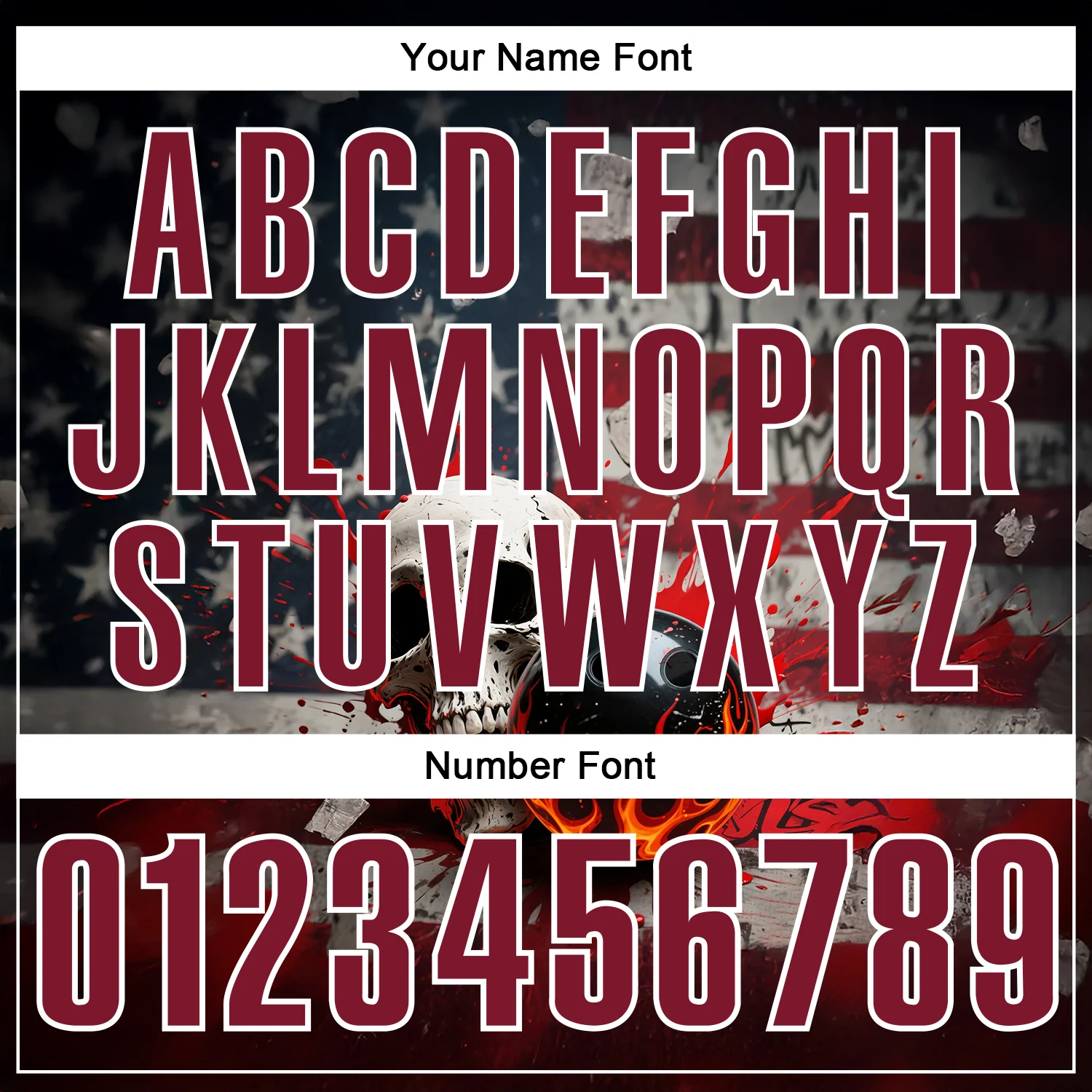 Custom Navy Crimson-White 3D American Flag Splash Flame Skull Bowling Performance Polo Shirt