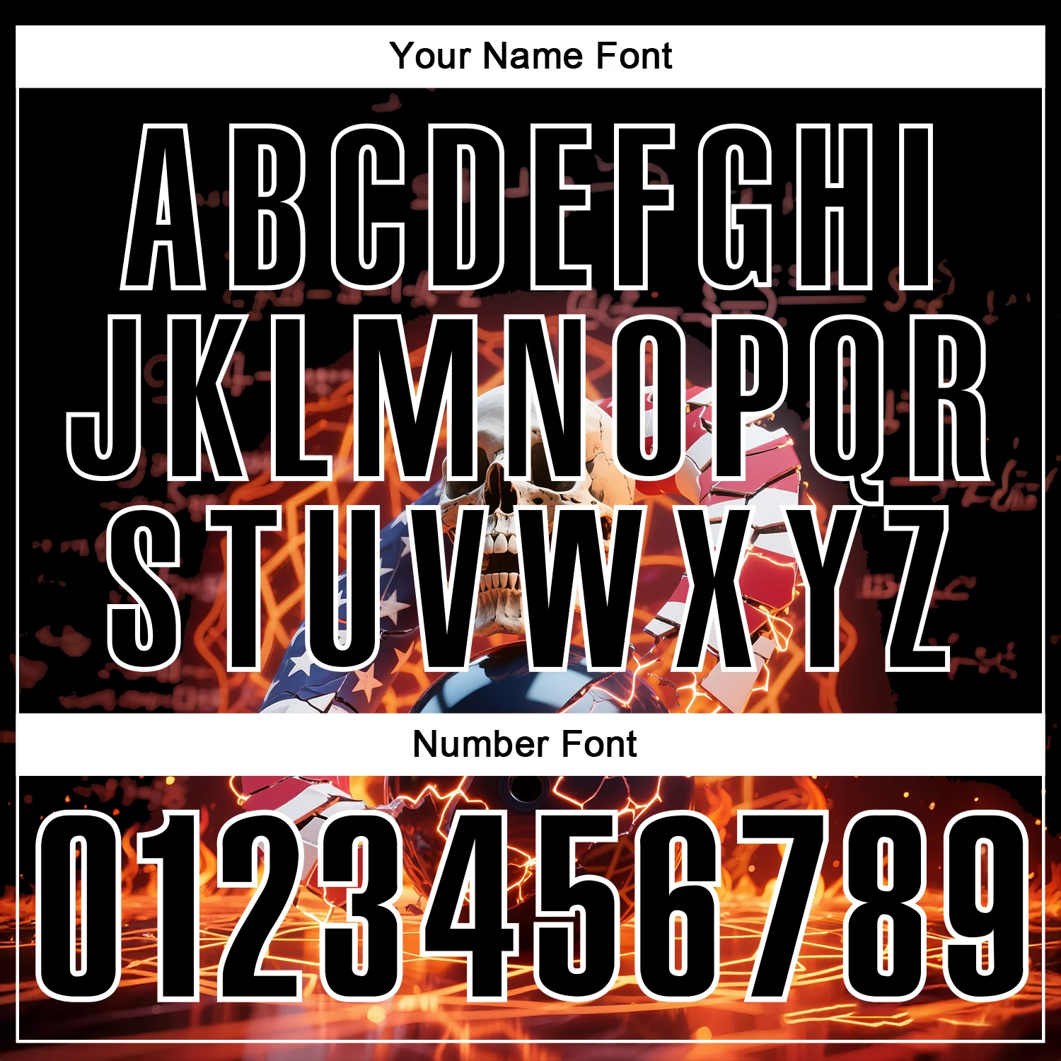 Custom Black White 3D American Flag Flame Lightning Skull Bowling Performance Polo Shirt