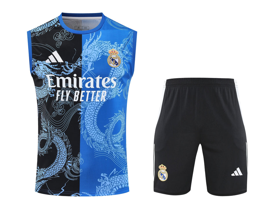 Kit Tank Top + Shorts Real Madrid Black/Blue Training 25/26