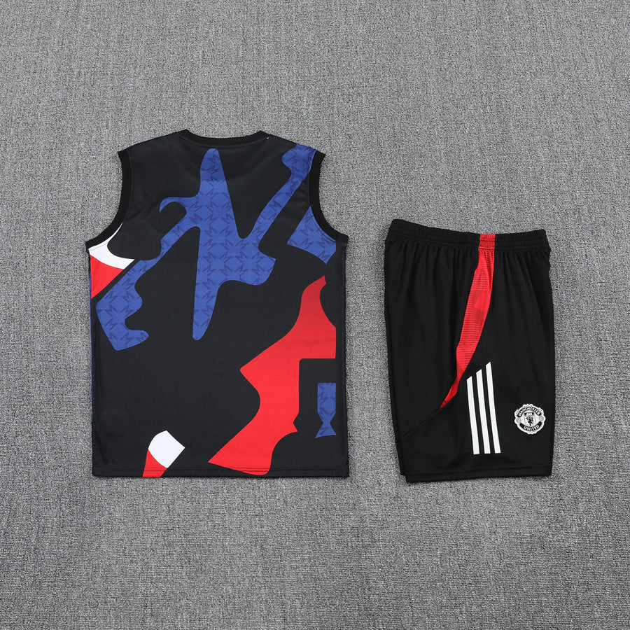 Kit Tank Top + Shorts Manchester United Black/Blue/Red Training 25/26
