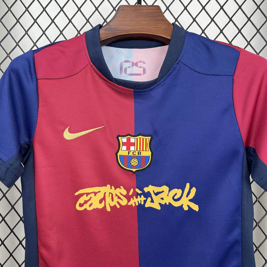 Barcelona x Travis Scott Home 24/25 Kit Kids