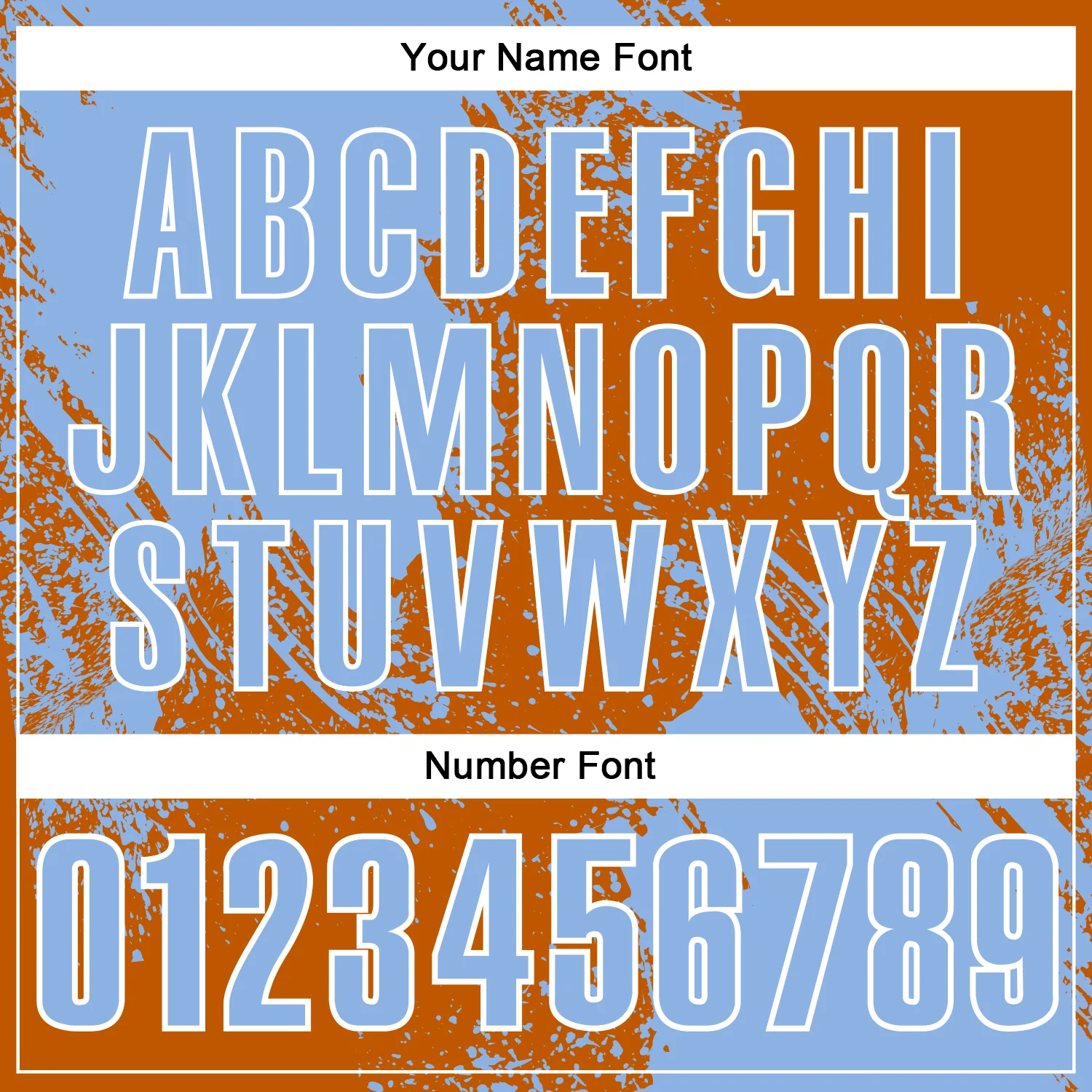 Custom Light Blue Texas Orange-White 3D Pattern Design Abstract Brush Stroke Performance Polo Shirt