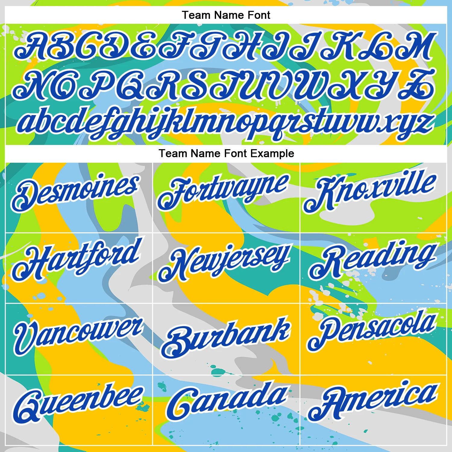 Custom Neon Green Thunder Blue Yellow-Aqua 3D Bowling Splash Ink Performance Polo Shirt