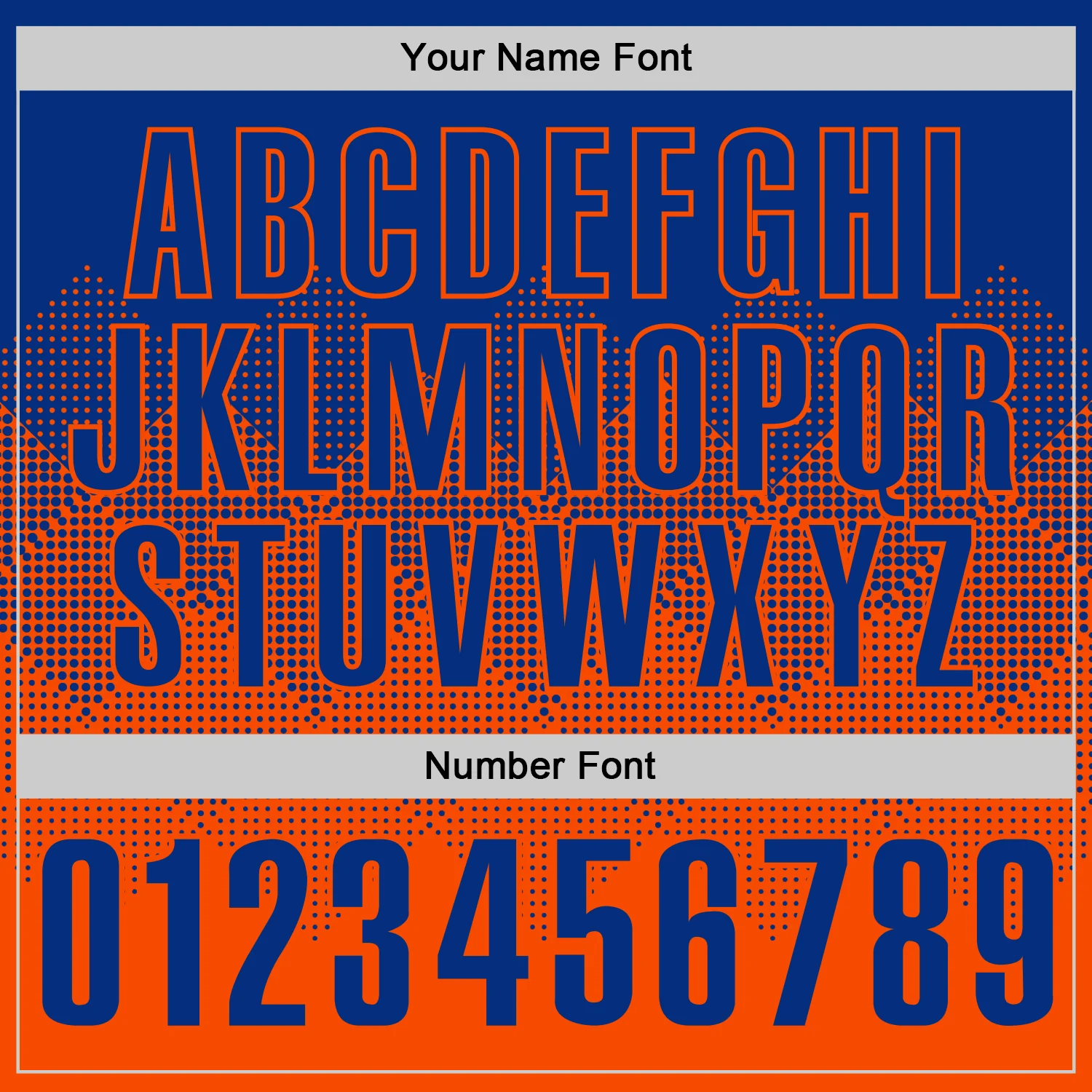 Custom Royal Orange 3D Gradient Square Shape Performance Polo Shirt