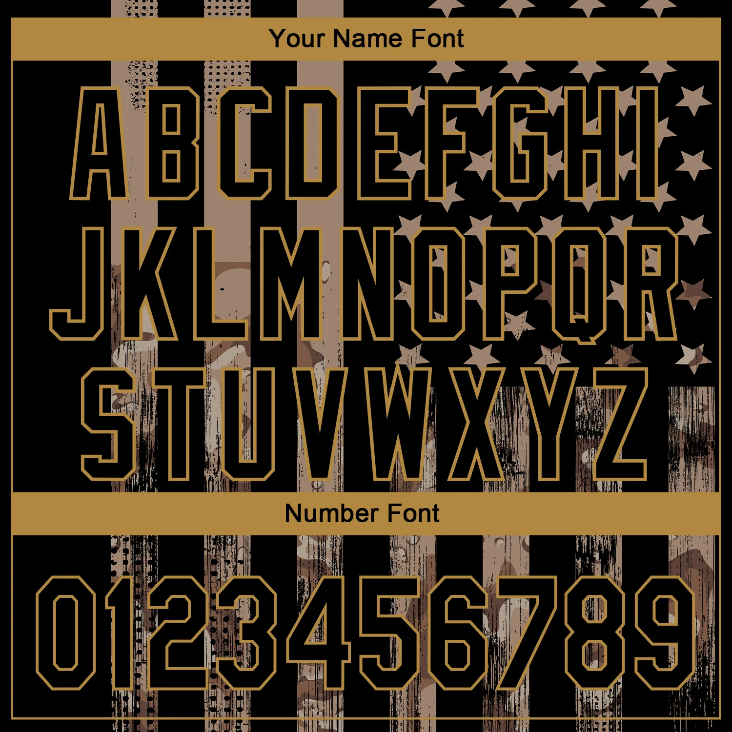 Custom Camo Black-Old Gold American Flag Performance Salute To Service Golf Polo Shirt