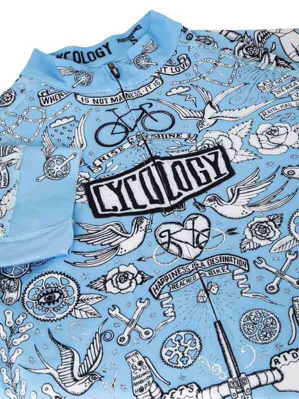 Velo Tattoo Men's Classic Jersey Blue