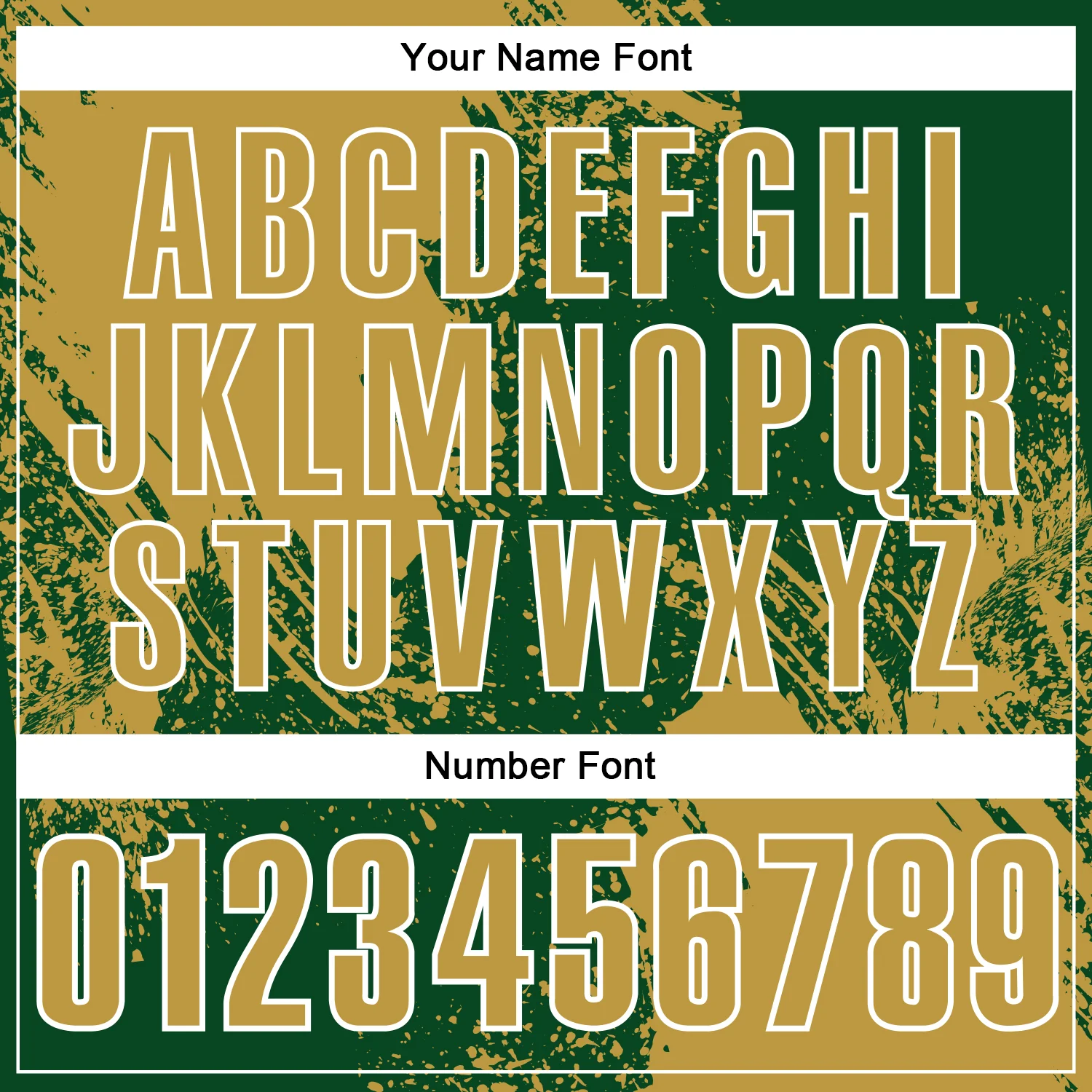 Custom Old Gold Green-White 3D Pattern Design Abstract Brush Stroke Performance Polo Shirt