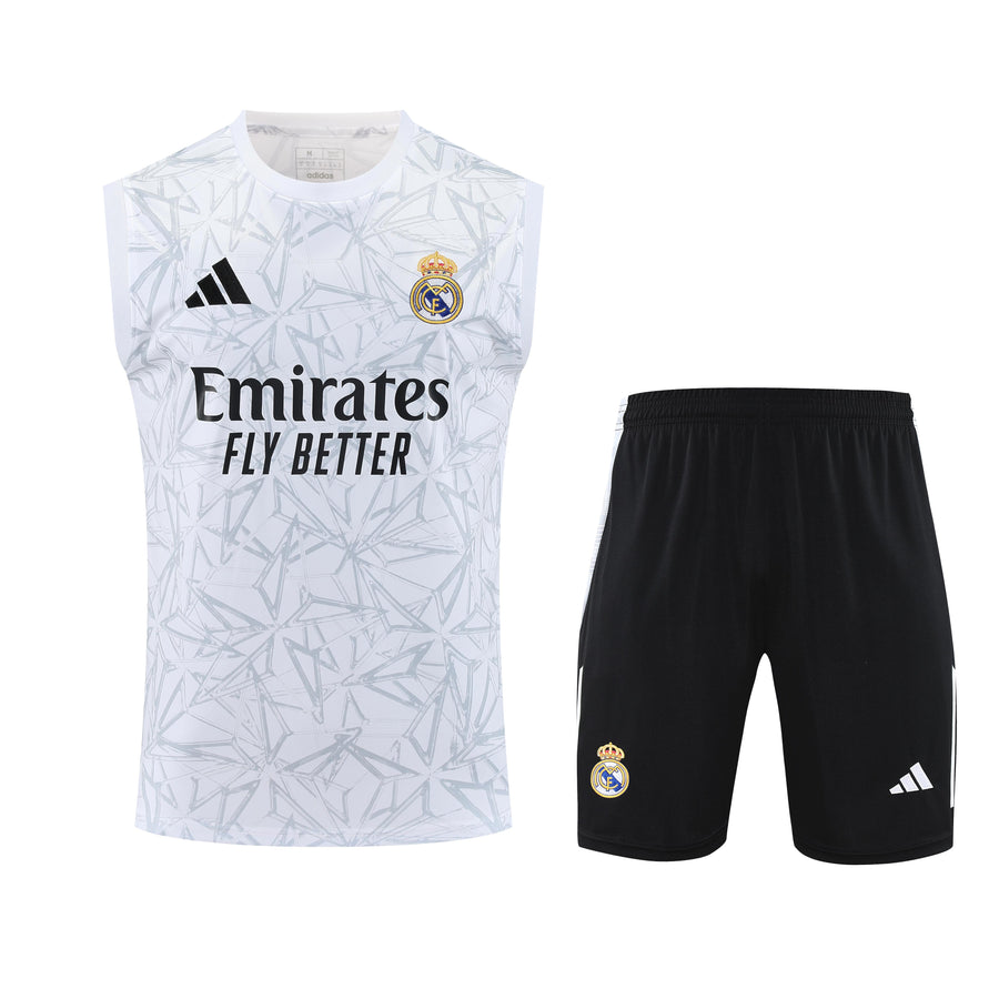 Kit Tank Top + Shorts Real Madrid White/Black Training 25/26