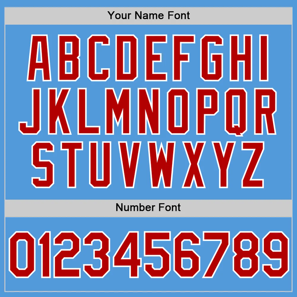 Custom Powder Blue Red-White Performance Vapor Golf Polo Shirt