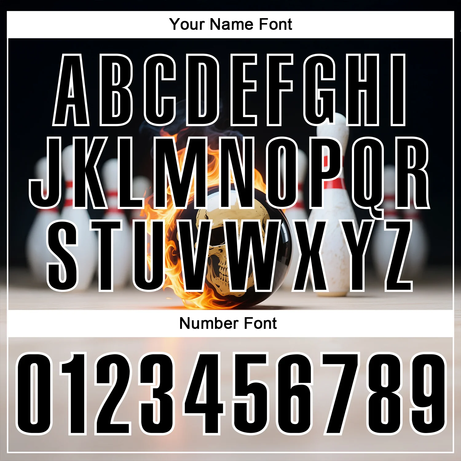 Custom Black White 3D Flame Skull Bowling Performance Polo Shirt