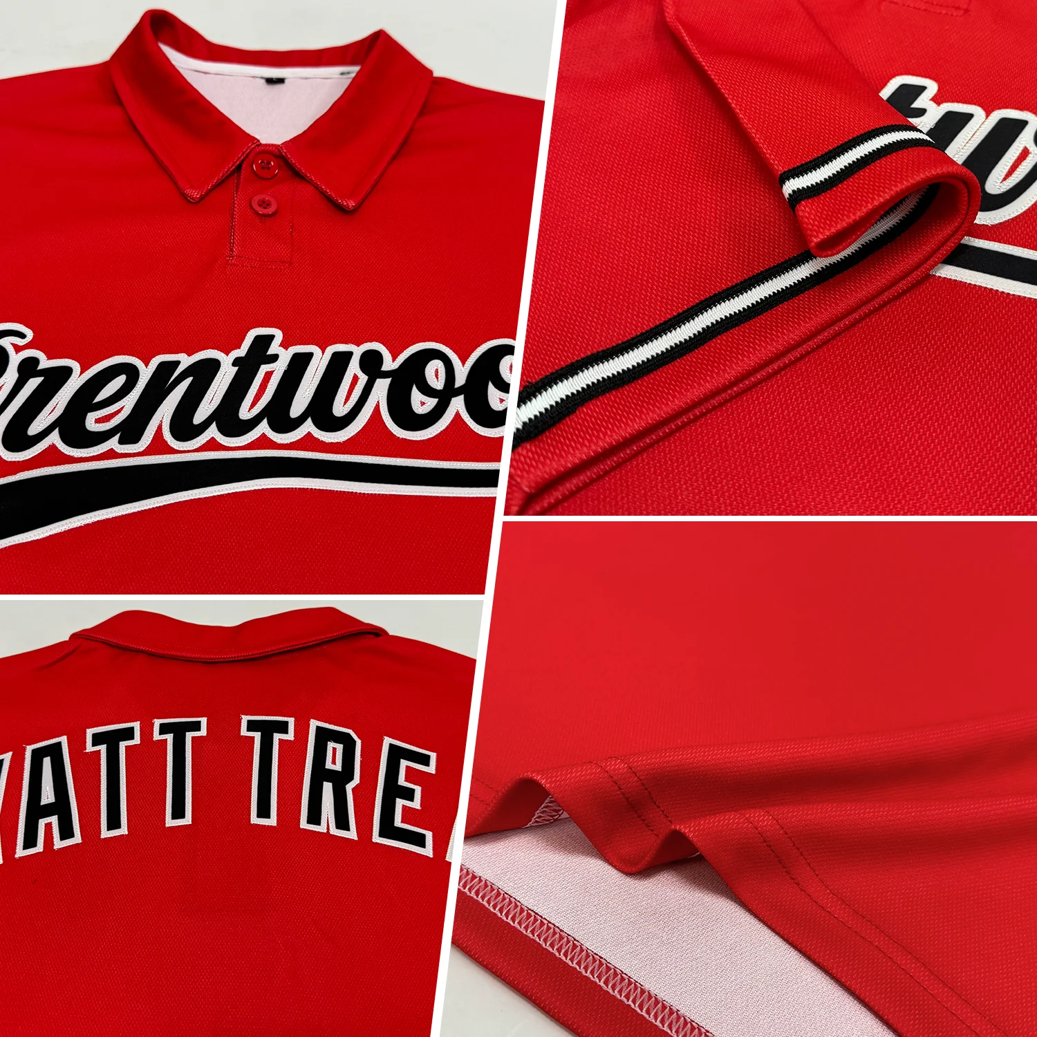 Custom Red Black-White Performance Vapor Golf Polo Shirt