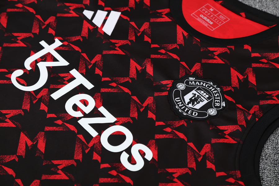 Kit Tank Top + Shorts Manchester United Black/Red Training 25/26